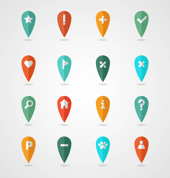 Pin map icon set. Map pointer. Map markers - Vector, Image