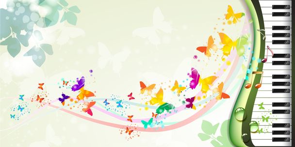 Background with butterflies - Vector, afbeelding