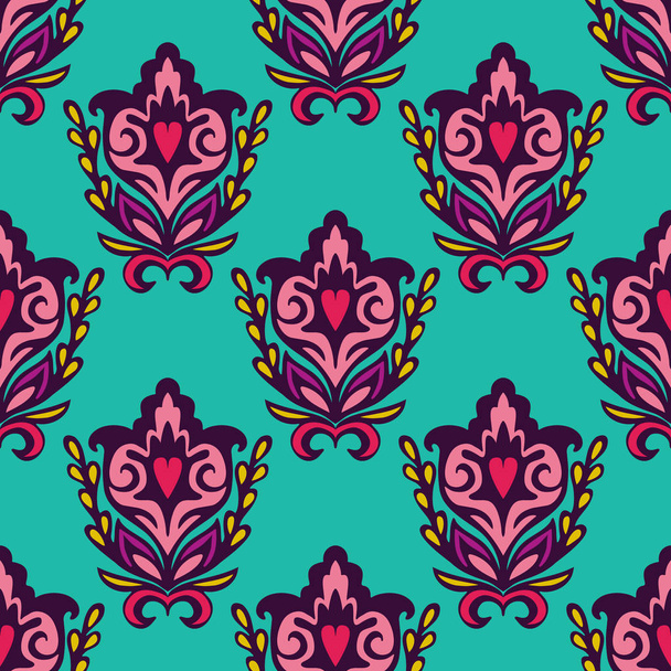 Vector seamless abstract hand drawn style pattern. Background ornament colorful - Διάνυσμα, εικόνα