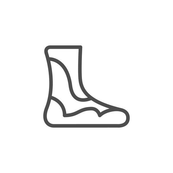 Diving boot line outline icon - Vector, Image