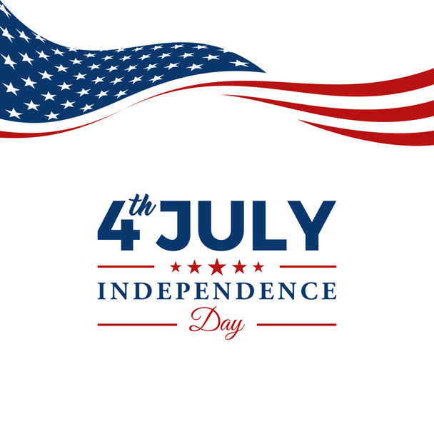 Modern 4 Temmuz Amerika Birleşik Devletleri Bağımsızlık Günü Kutlama Bayrağı Başlık Afiş Mavi ve Kırmızı Renk Kişisel ve yüksek son görünüm ile tüm İş Şirketi için - Vektör, Görsel