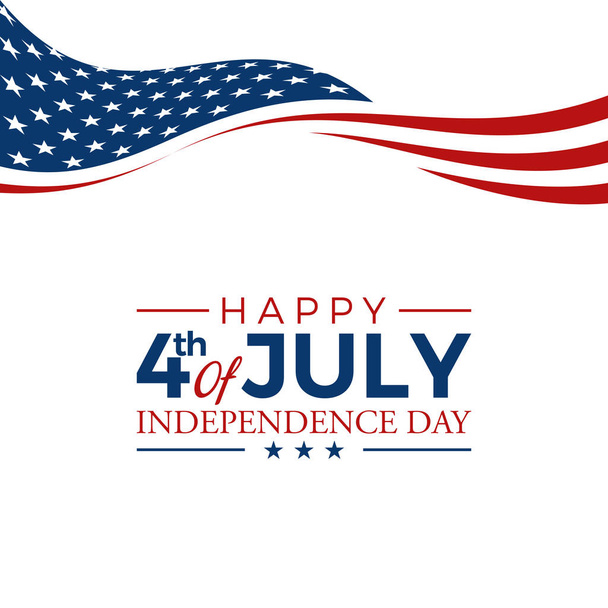 Modern Fourth Of July United States Independence Day Celebration Flag Background Header Banner Blue and Red Color For Personal and all Business Company with High end Look - Vetor, Imagem