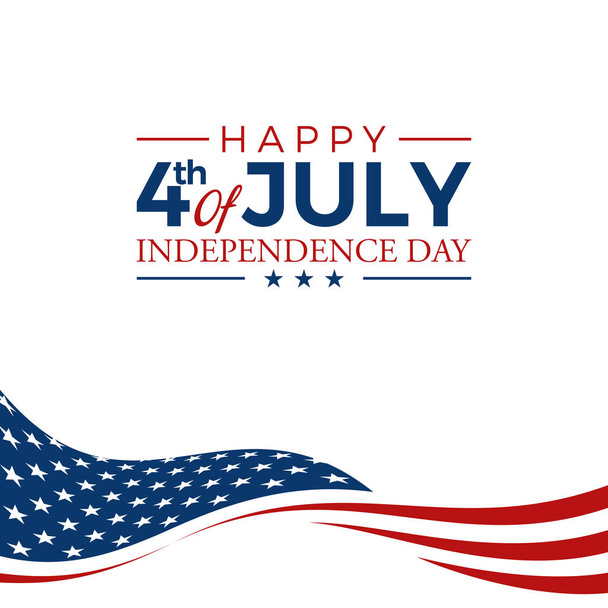 Modern Fourth Of July United States Independence Day Celebration Flag Background Header Banner Blue and Red Color For Personal and all Business Company with High end Look - Vetor, Imagem