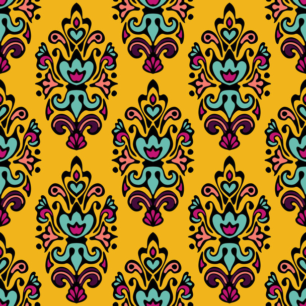 Vector seamless abstract hand drawn style pattern. Background ornament colorful - Vektor, kép