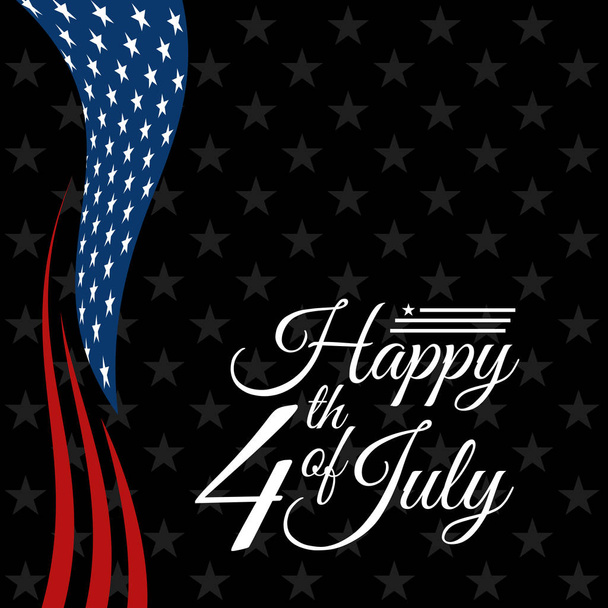 Modern negyedik július Egyesült Államok függetlenség napja ünnepe zászló háttér fejléc banner kék és piros szín a személyes és minden üzleti vállalkozás a high end Look - Vektor, kép