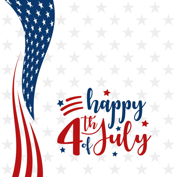 Modern Fourth Of July United States Independence Day Celebration Flag Background Header Banner Blue and Red Color For Personal and all Business Company with High end Look - Vector, Image