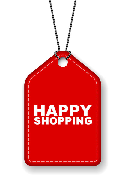 Красный вектор баннер счастливых покупок
 - Вектор,изображение