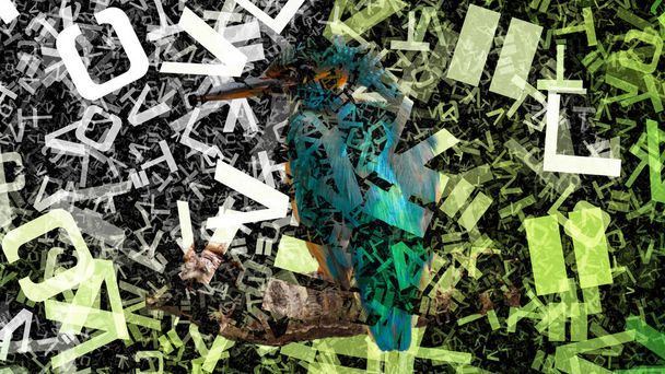Зелений чорно-білий хаос Алфавіт Літери Текстура Зображення Красивий елегантний Ілюстрація графічний дизайн мистецтва
 - Фото, зображення