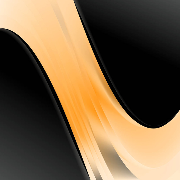 Πορτοκαλί και μαύρο κύμα επιχειρηματικό φόντο όμορφη κομψή απεικόνιση γραφικό σχεδιασμό τέχνης - Φωτογραφία, εικόνα
