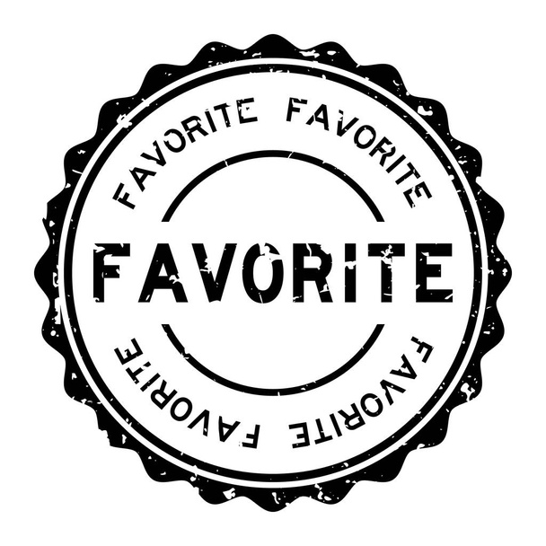 Γκραντζ μαύρο αγαπημένο λέξη στρογγυλό καουτσούκ σφραγίδα σφραγίδα στο λευκό φόντο ay - Διάνυσμα, εικόνα