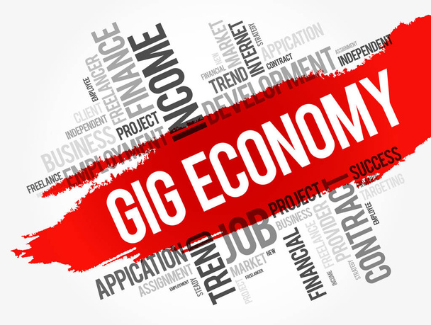 Gig Economy слово хмарний колаж
 - Вектор, зображення