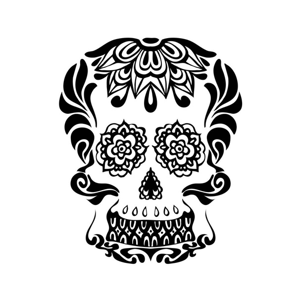 vector illustration of black skull pattern - Vector, Image