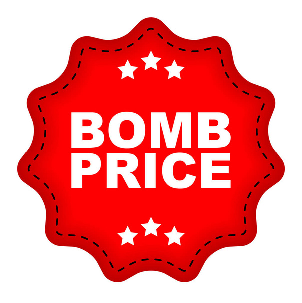 κόκκινο διάνυσμα banner βόμβα τιμή - Διάνυσμα, εικόνα
