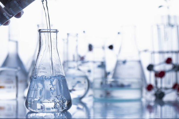 Laboratory glassware. Medical glass flasks.Laboratory diagnostics - Photo, image