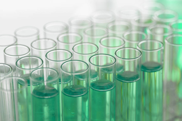 Laboratory glassware. Medical glass flasks.Laboratory diagnostics - Foto, imagen