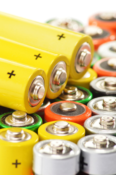 Composition with alkaline batteries. Chemical waste - Photo, Image