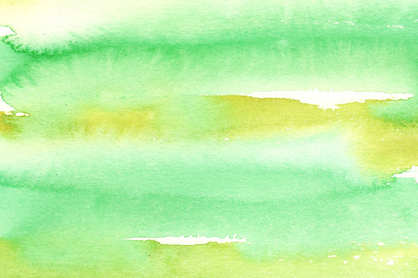 abstrait Aquarelle Jaune humide et vert rayé Fond avec des taches
 - Photo, image