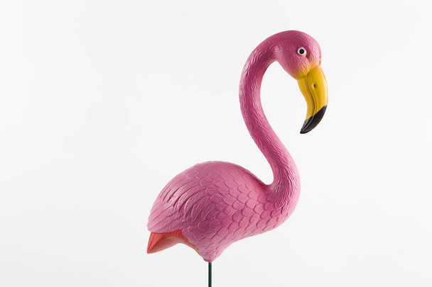 roze flamingo op een roze achtergrond - Foto, afbeelding