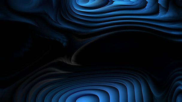 Abstraktní 3D černá a modrá zakřivené čáry zvlnění pozadí krásná elegantní ilustrace výtvarný design - Fotografie, Obrázek