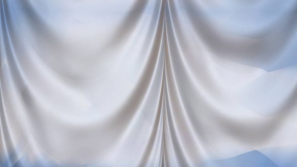 Fondo de cortina de seda azul y blanco abstracto Hermoso elegante ilustración diseño de arte gráfico
 - Foto, Imagen