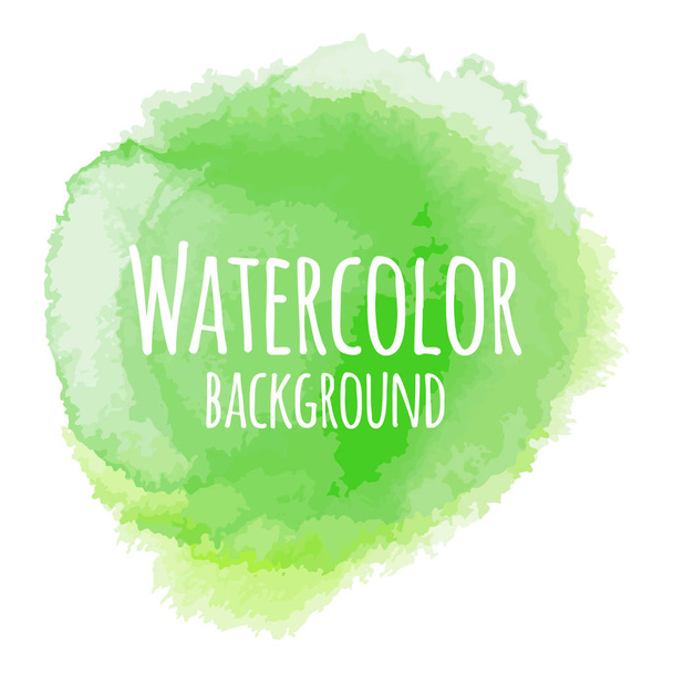 Abstract watercolor background with a liquid splatter of aquarelle paint, isolated on white. Green tones - Vektor, Bild