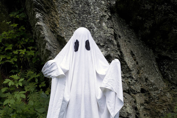 Fantôme debout devant un rocher
 - Photo, image