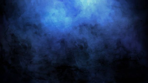 Siyah ve Mavi Su Boyası Arka Plan Güzel zarif İllüstrasyon grafik sanat tasarımı - Fotoğraf, Görsel