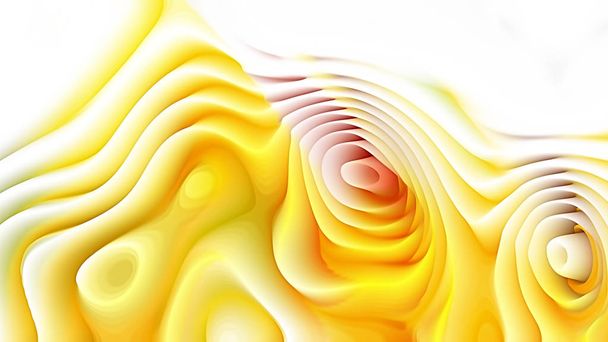 Żółty i biały 3D zakrzywione linie Ripple tło piękny elegancki ilustracja graficzny sztuka projekt - Zdjęcie, obraz