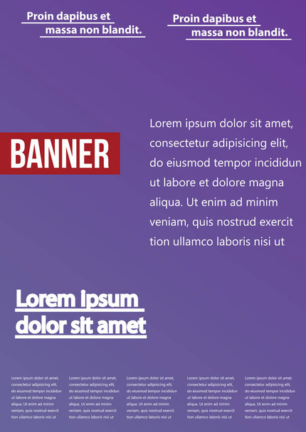 Banner, brochure, flyer and card voucher for header template, presentation, web banner, business design. Ultra violet vector illustration eps10. - Vector, imagen