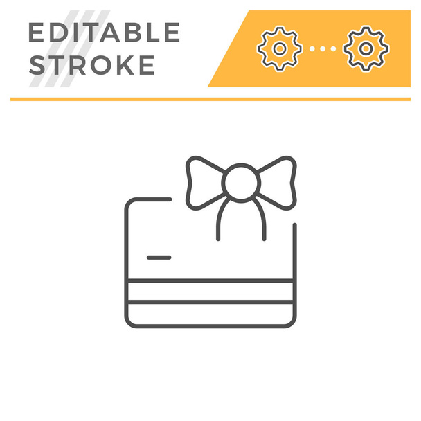 Gift card editable stroke line icon - Vector, Image