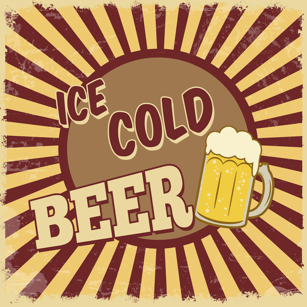 Cartel de cerveza fría
 - Vector, Imagen