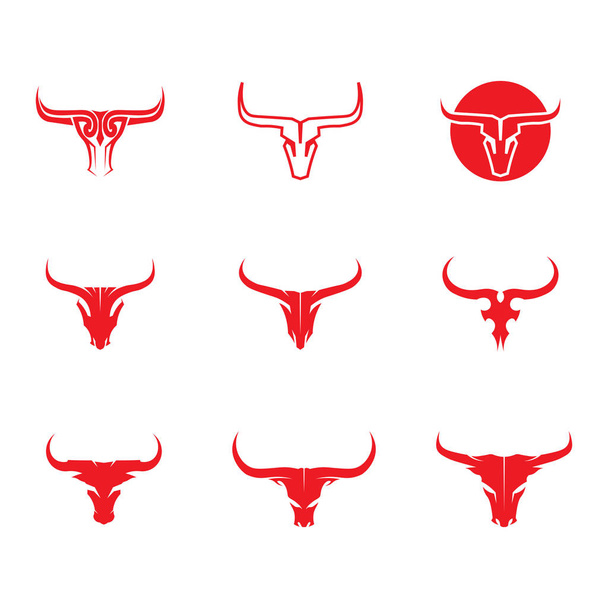 Toro Cuerno Logo Plantilla vector icono ilustración
  - Vector, Imagen