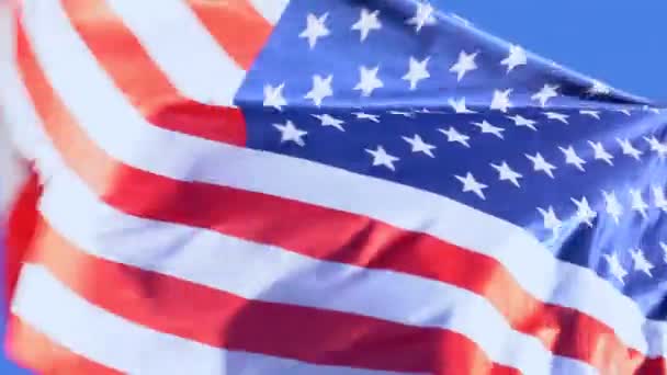Americká národní vlajka mávající HD - Záběry, video
