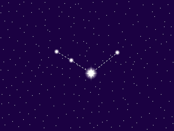 Созвездие Псов Венатичи. Ночное звездное небо. Векторная иллюстрация
 - Вектор,изображение