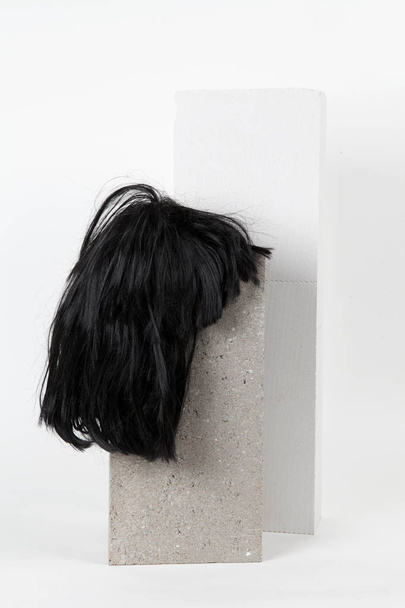 black wig cinder block - Photo, Image