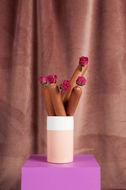cubes colorés et fleurs de bouquet de saucisses
 - Photo, image