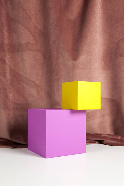 equilibrium colouful velvet cube - Photo, Image