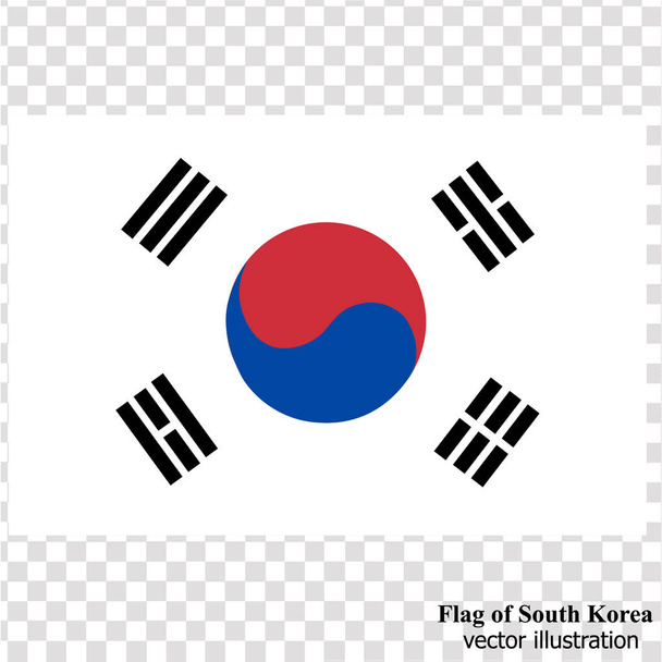 韓国の旗を持つ明るいボタン。旗付きバナーイラスト. - ベクター画像