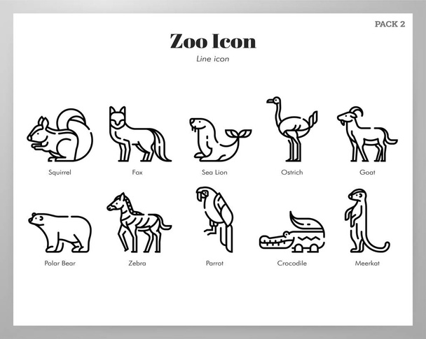 Zoo Symbole Line Pack - Vektor, Bild