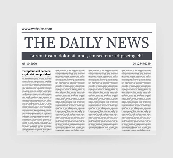Vector maqueta de un diario en blanco. Periódico entero totalmente editable en máscara de recorte. Ilustración de stock vectorial, - Vector, Imagen