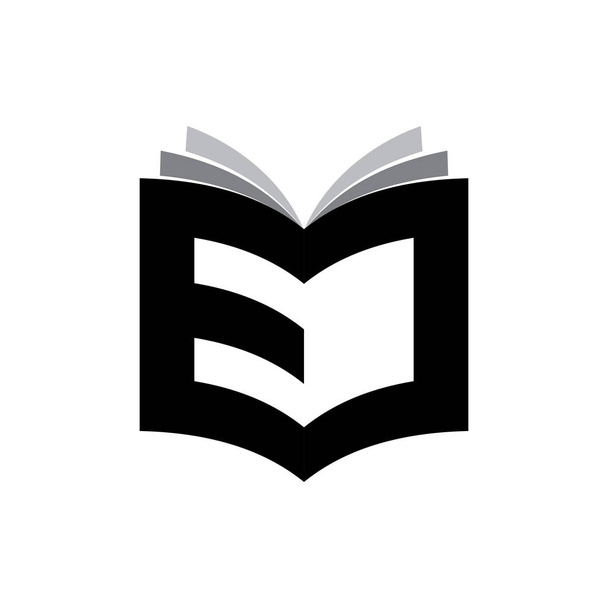 3D könyv levél EJ logo design vektor - Vektor, kép