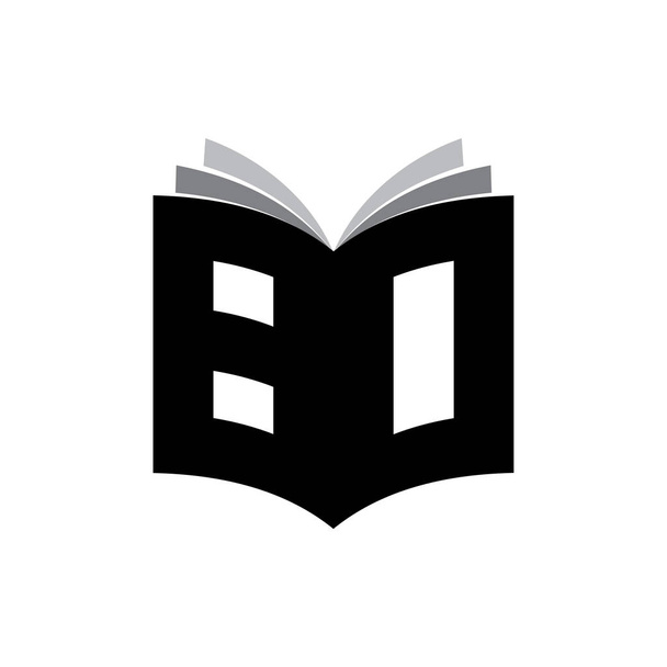 Libro 3D con la letra BO logo diseño vector
 - Vector, Imagen