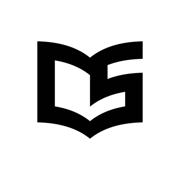 Libro 3D con la letra CS logo design vector
 - Vector, Imagen