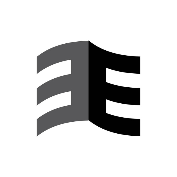 Letter EE nyitott könyv oldal logo design vektor - Vektor, kép