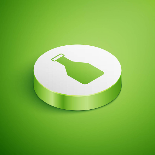 isometrisches Ketchupflaschen-Symbol auf grünem Hintergrund. weißer Kreis-Knopf. Vektorillustration  - Vektor, Bild