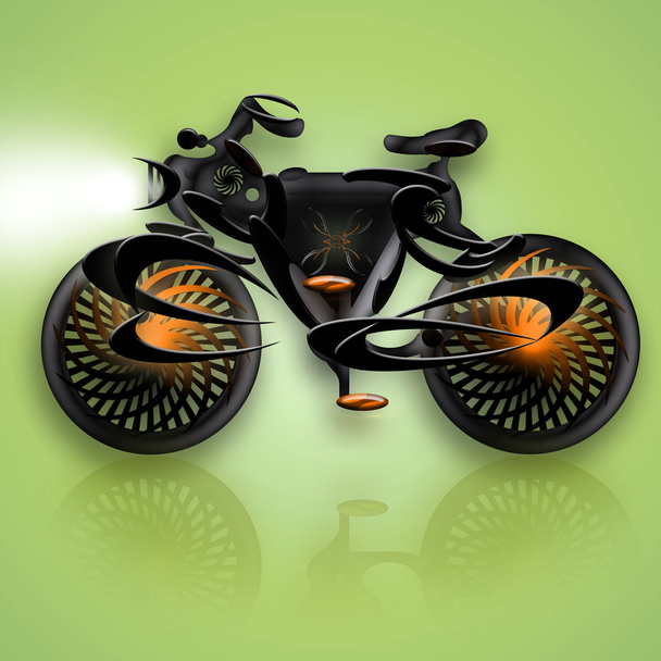 黒炎スタイルの自転車 - 写真・画像