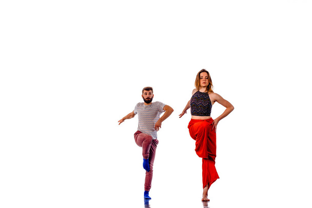 Passion Dance pár elszigetelt fehér háttér - Fotó, kép