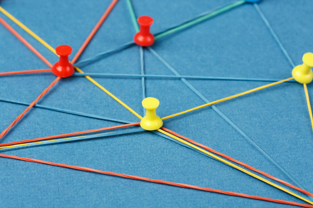 Network with pins - Fotoğraf, Görsel