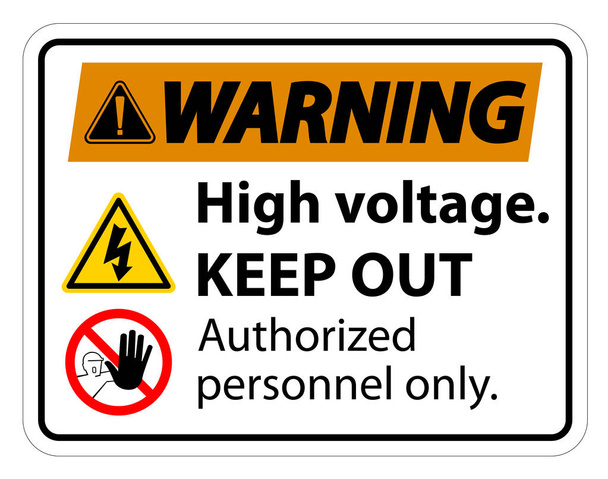 Warning High Voltage Keep Out Sign Isolate On White Background,Vector Illustration EPS.10  - Vector, Image