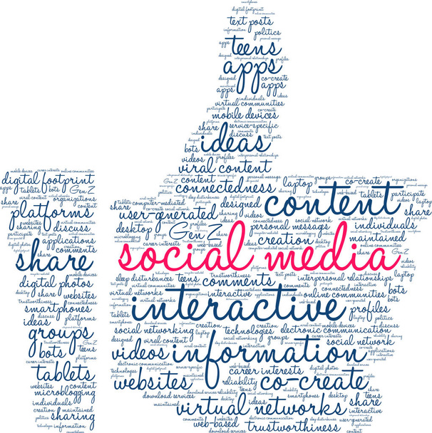 Sosiaalinen media Word Cloud
 - Vektori, kuva